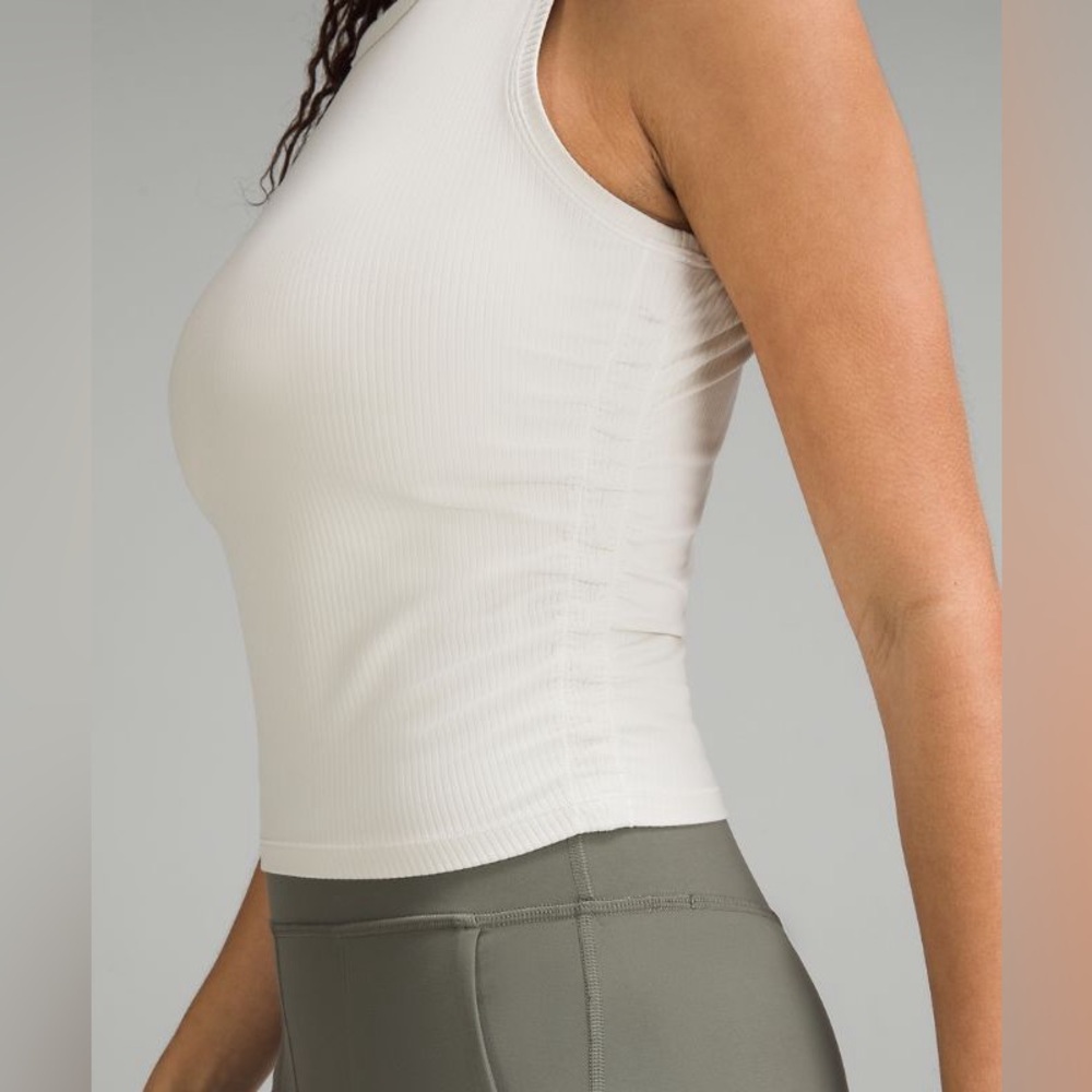 Lululemon all it takes nulu ribbed tank bone colour size 12